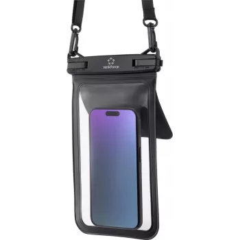 Renkforce vandeniui atsparus išmaniojo telefono dėklas Outdoorcase universalus juodas, permatomas, atsparus vandeniui, su nešiojimo kilpele, atsparus dulkėms RF-6956970 (RF-6956970)