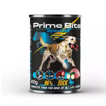 PRIME BITE Monoprotein antis su cukinija - šlapias šunų maistas - 400g