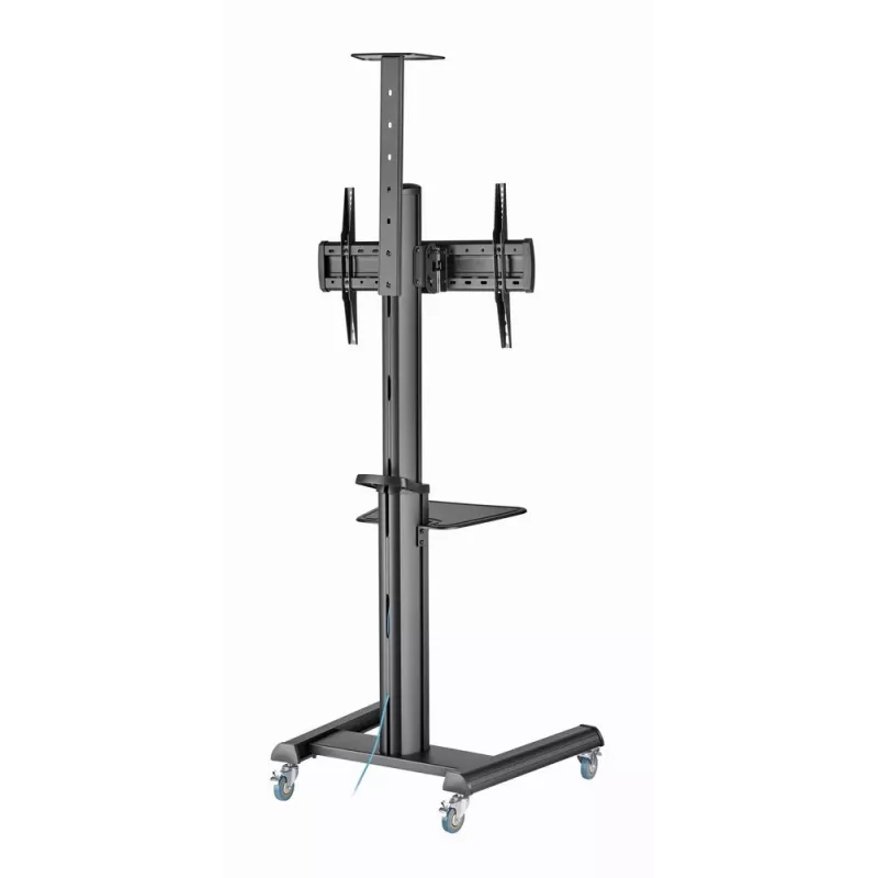 Ant grindų statomas televizoriaus stovas Gembird TVS-70T-02 37–70 colių ekranams, maks. 70 kg, VESA 200x200–600x400, pakreipimas ±5°/−12°, reguliuojamas aukštis, ratukai, kabelių valdymas