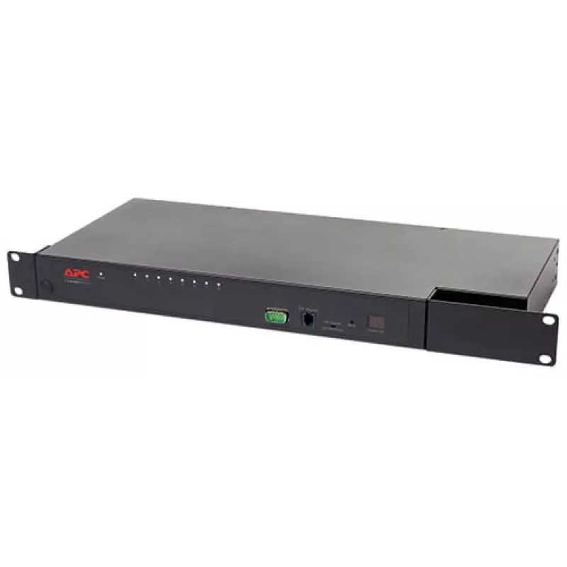 KVM jungiklis APC KVM0108A, 8 prievadų PS/2 VGA, 1U stovo, 1600x1200, juodas