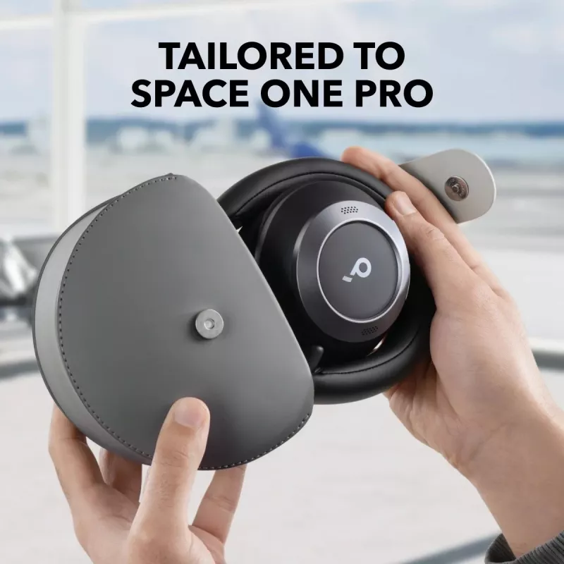 Ausinių dėklas Anker Soundcore Space One Pro su magnetiniais metaliniais mygtukais, pilkas