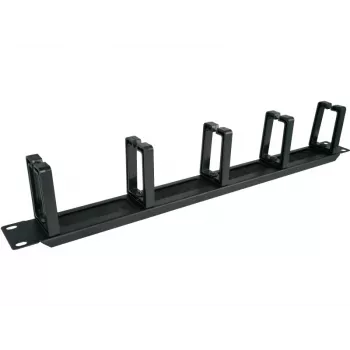 Alantec PK048 1U 19 kabelių organizatorius su šlifuota įvore, 5 plastikiniai laikikliai