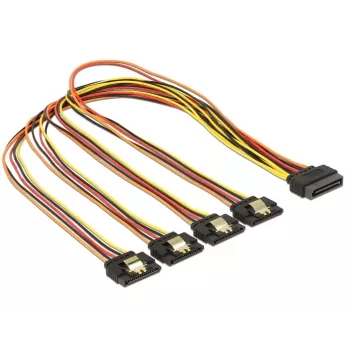 SATA laidas DeLOCK 60158 0,5 m SATA 15 kontaktų 4 × SATA 15 kontaktų įvairiaspalvis