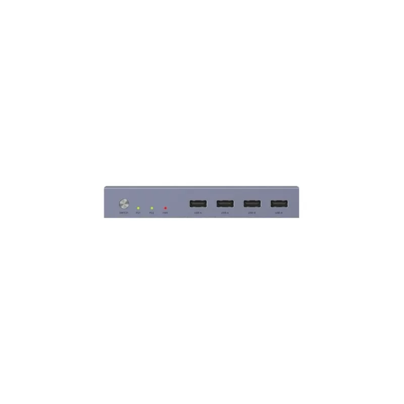 KVM jungiklis Unitek V307A USB HDMI 2 prievadų 4K Ultra HD 3840x2160@60Hz HDCP 2.2, metalinis korpusas, pilkas
