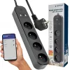 Maitinimo šakotuvas GEMBIRD TSL-PS-F4U-02 su 4 PL lizdais ir USB įkrovikliu, juodas