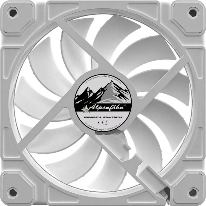 ALPENFÖHN Wing Boost 3 ARGB 120 mm ventiliatorių 3 vnt. rinkinys, baltas