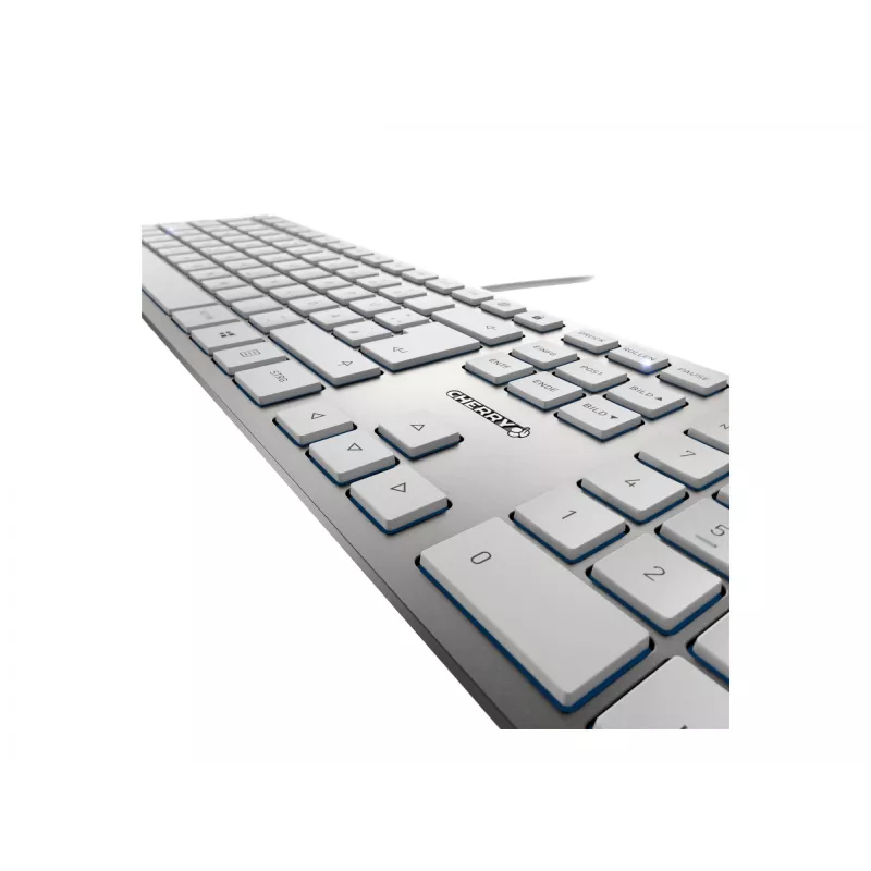 CHERRY KC 6000 plonas klaviatūra universali USB QWERTY Nordic sidabrinė, balta