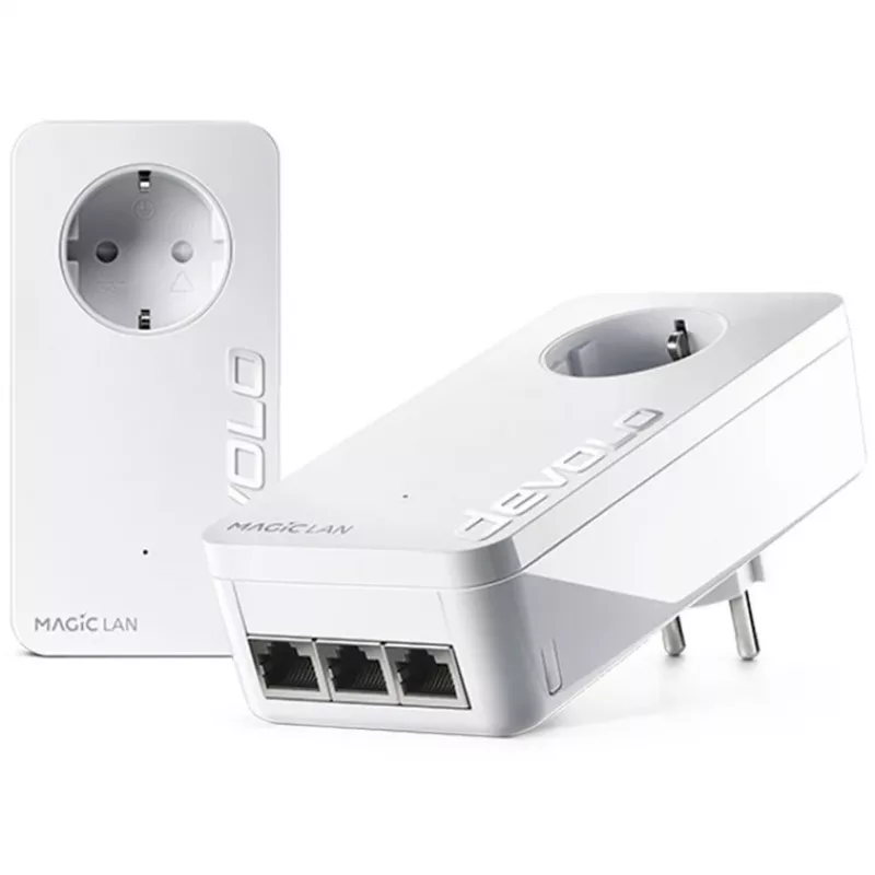 devolo Magic 2 LAN triple Powerline Starter Kit Powerline iki 2.400 Mbit/s, 3x Gigabit LAN (vienam įrenginiui)