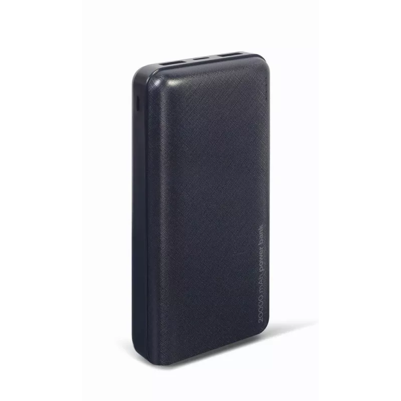 Gembird PB20-02 nešiojamas įkroviklis (power bank) Ličio polimeras (LiPo) 20000 mAh Juodas