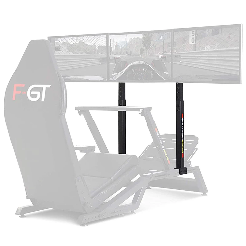 Lenktyninio simuliatoriaus kokpitas Next Level Racing F-GT NLR-A006 — reguliuojamas sėdynės ir vairo aukštis, palaiko 3 ekranus, maks. naudotojo svoris 60 kg, juodas