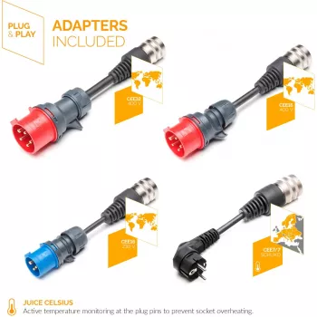 Juice Technology JUICE BOOSTER 3 air Country EU Traveller rinkinys (antracito/juoda, 1,4–11 kW, 3,1 m laidas)