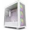 PC korpusas NZXT H7 Flow RGB Midi Tower baltas — grūdintas stiklas, EATX, priekyje 3×120 mm, USB-C