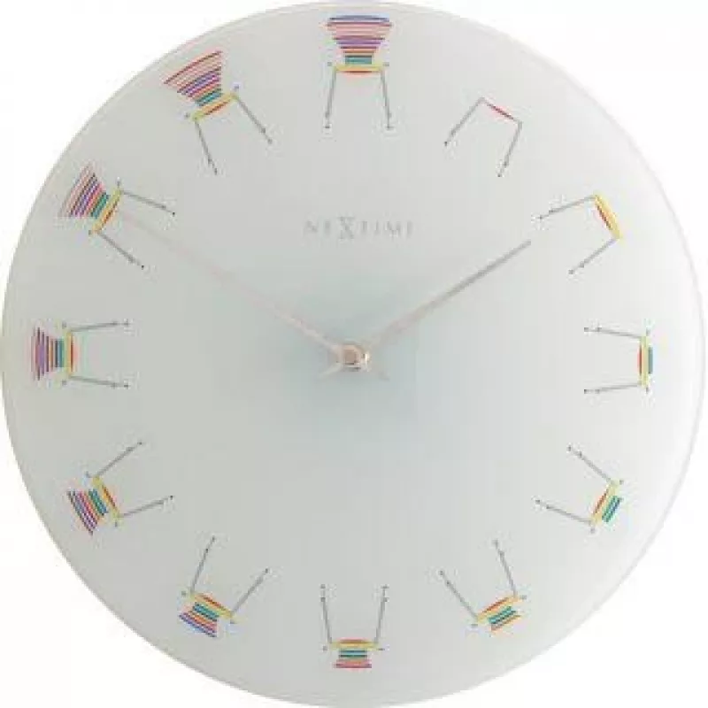 NeXtime klok 8809 Chair, Ø30 cm, Wall, Balta/ Multi-color