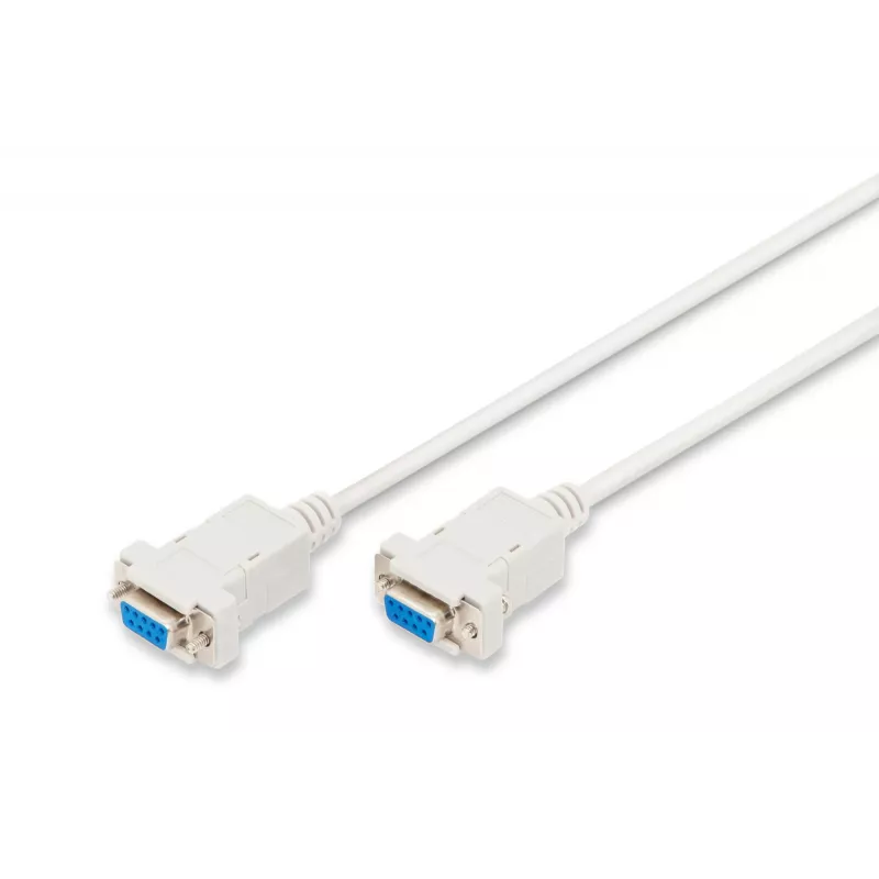 Assmann Zero-Modem jungiamasis kabelis. D-Sub9 F/F. 3,0 m. užsegami gaubtai. smėlio sp. (AK-610100-030-E)