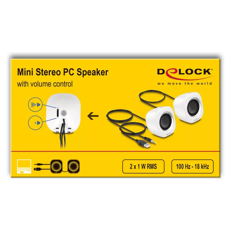 Garsiakalbiai DELOCK Mini Stereo 27008, 2 W