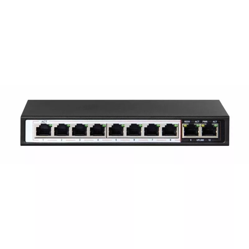 Extralink PoE jungiklis CERES 8x 100Mb/s PoE/PoE+, 2x RJ45 Uplink 100Mb/s, 96W