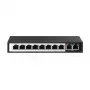 Extralink PoE jungiklis CERES 8x 100Mb/s PoE/PoE+, 2x RJ45 Uplink 100Mb/s, 96W