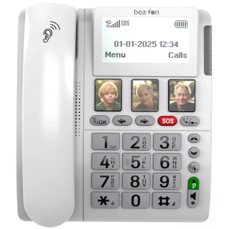 Bea-fon ML10 LTE (4G stalinis telefonas) baltas, su SOS apyranke