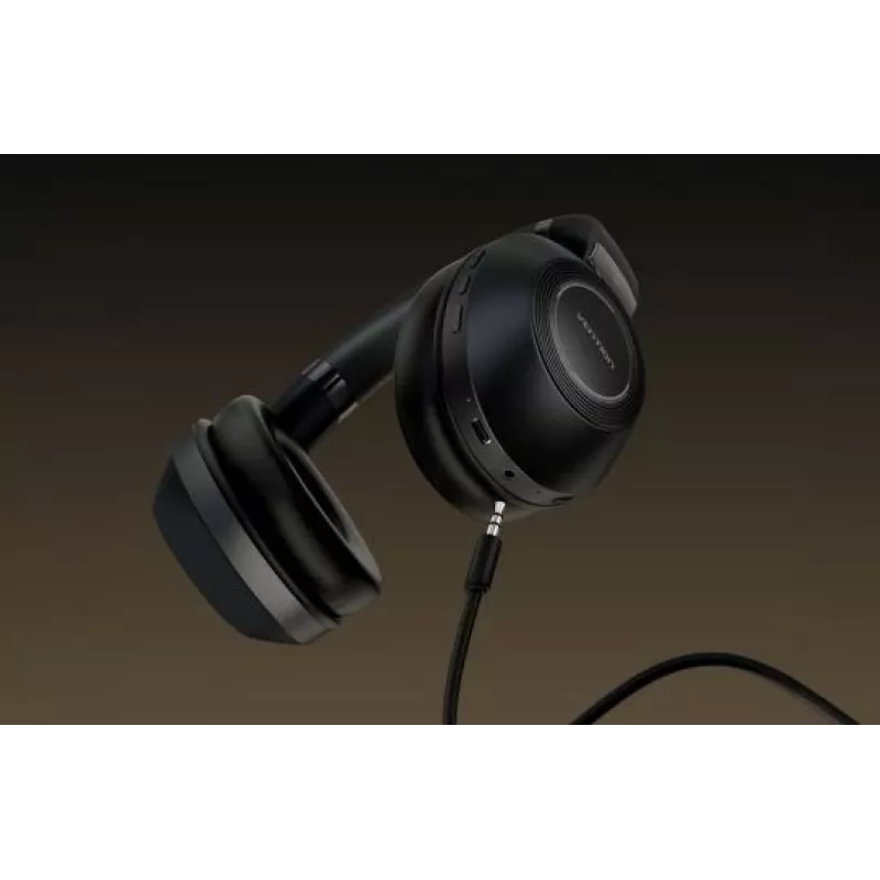 Ausinės Vention NBBB0 SoundMate S11 — belaidės Bluetooth 5.3 ausinės su ausies kabliuku, įkrovimo dėklas 400 mAh, iki 20 val., juodos