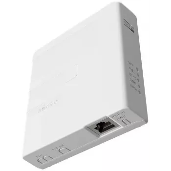 PoE maitinimo injektorius MikroTik GPEN21 su SFP palaikymu, Gigabit Ethernet (10/100/1000 Mbps), 2 RJ-45 prievadai, baltas, 12–57 V įvestis