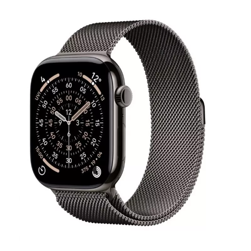 Apple Watch Series 11 GPS + Cellular 46mm Slate Titanium Case su Slate Milanese Loop M/L
