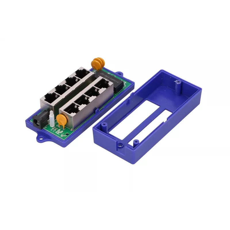 PoE injektorius Extralink Gigabit 4 prievadų, 4x 1000Mb/s RJ45, 48V, mėlynas/juodas