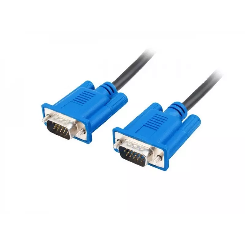 VGA (D-Sub) laidas LANBERG CA-VGAC-10CU-0050-BK — 5 m, kištukas-kištukas, feritas, PVC apvalkalas