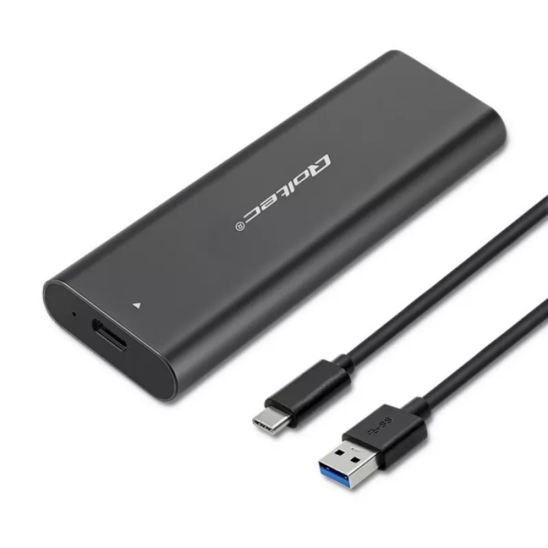 Qoltec 50311 saugojimo įrenginio korpusas SSD korpusas Juodas M.2