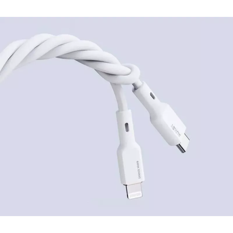 CB-SCL2 Baltas silikoninis kabelis Lightning-USB C USB Power Delivery USB-PD
