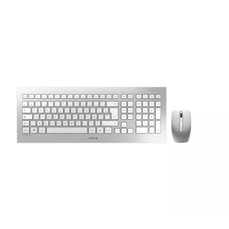 CHERRY DW 8000 klaviatūra Pelė įtraukta Biuro RF belaidė Prancūziška Sidabrinė, Balta