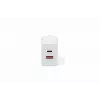 AC vidaus USB GaN įkroviklis DIGITUS DA-10301 — 30W, 1× USB-C, 1× USB-A, 100–240V, balta