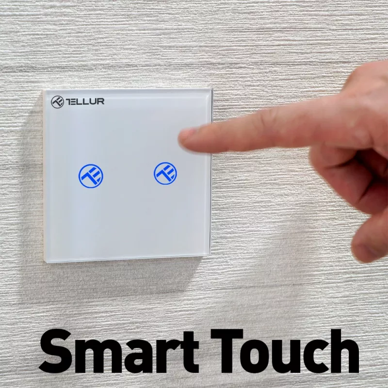 Išmanusis WiFi jungiklis Tellur SS2N — 2 prievadų, 1800 W bendra galia, 10 A vienam kanalui