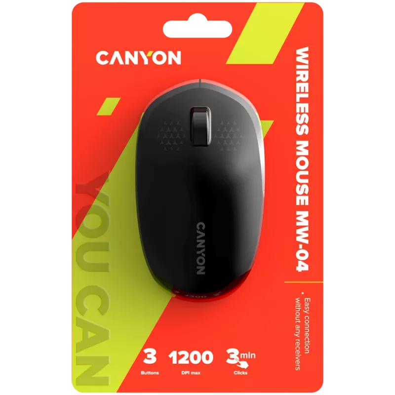CANYON pelė MW-04 3 mygtukų BT belaidė juoda