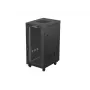 Stovintis 19 colių 24U montavimo spinta LANBERG 600x800 mm juoda su stiklinėmis durelėmis ir LCD išpjova (plokščia pakuotė) v2