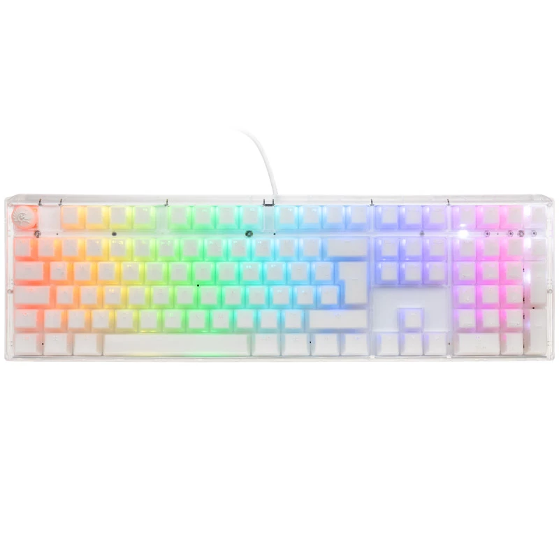 Ducky One 3 RGB klaviatūra, skirta žaidimams, USB, QWERTY, JAV anglų, balta