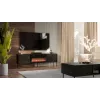 TV spintelė Cama Meble CORTINA 180x40x60 cm juoda su juodu židiniu