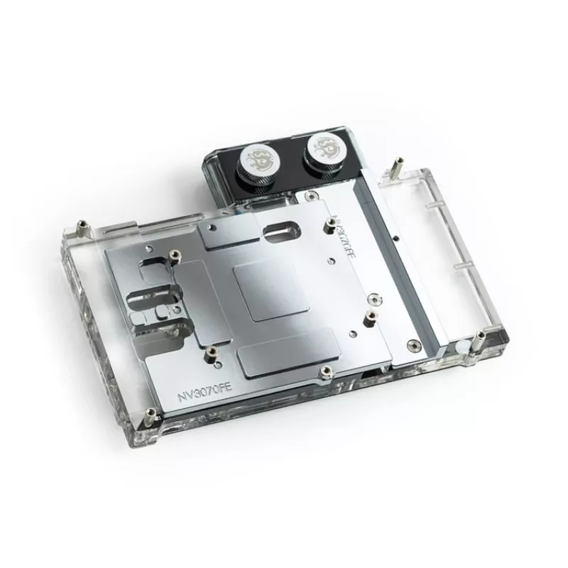 Vandens blokas BitsPower Classic VGA BP-VG3070FE — 125×171,4×28,4 mm, 3 kontaktų RGB, juoda/sidabrinė/skaidri