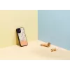 Apsauginis telefono dėklas Man and Wood skirtas iPhone 12 mini — rožinė gėlė juodame fone