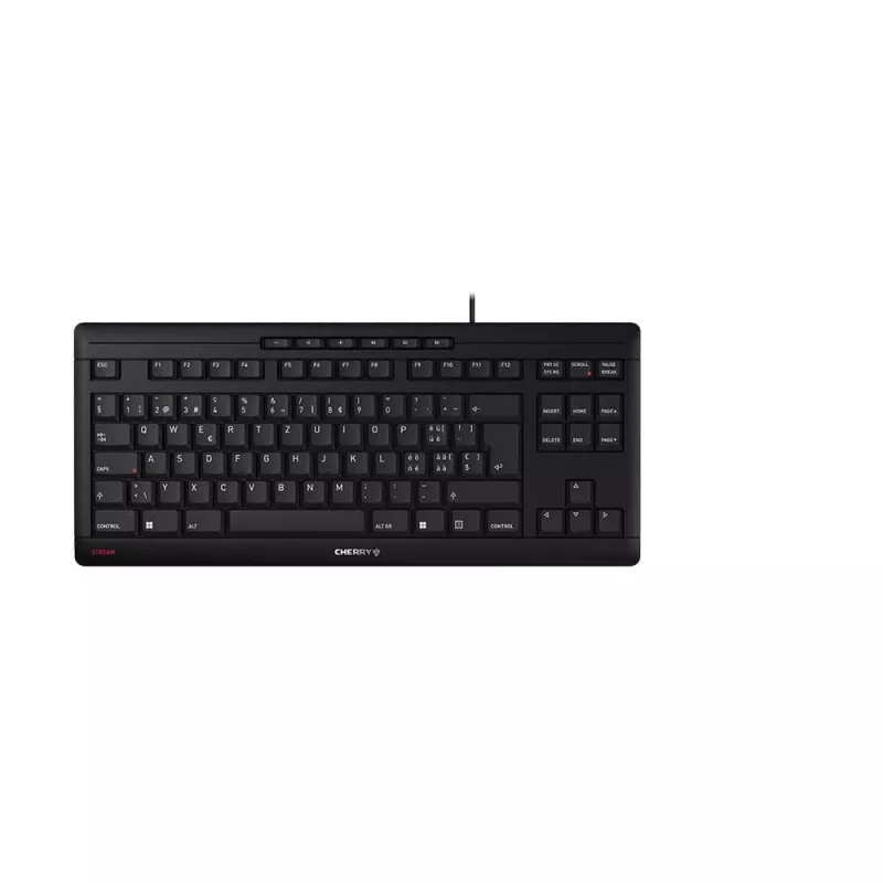 CHERRY STREAM TKL klaviatūra universali USB QWERTZ šveicariška juoda
