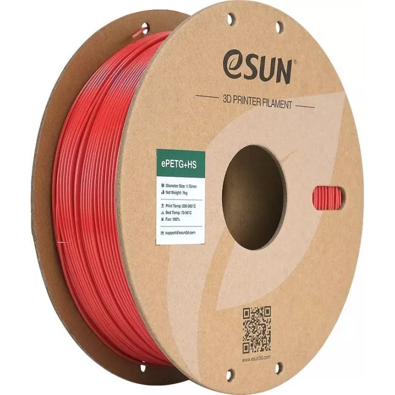 EPETG 1,75mm FIRE ENGINE RED 1kg ESUN 3D FILAMENTAS (ePETGP175FR1)