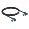 Tinklo laidas DeLOCK RJ45 Cat.6A S/FTP Dešiniojo kampo 1m Juodas