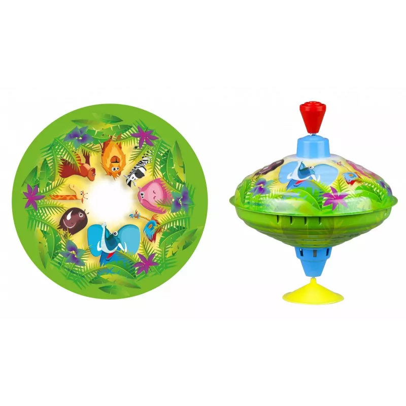 Sukutis Lena Humming top Laukiniai gyvūnai 16 cm — medinis suktukas, 16 cm skersmuo