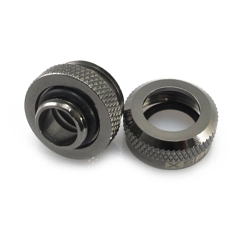 XSPC Connector G1/4 į 14 mm Hardtube, juodas chromas - 8 vienetai