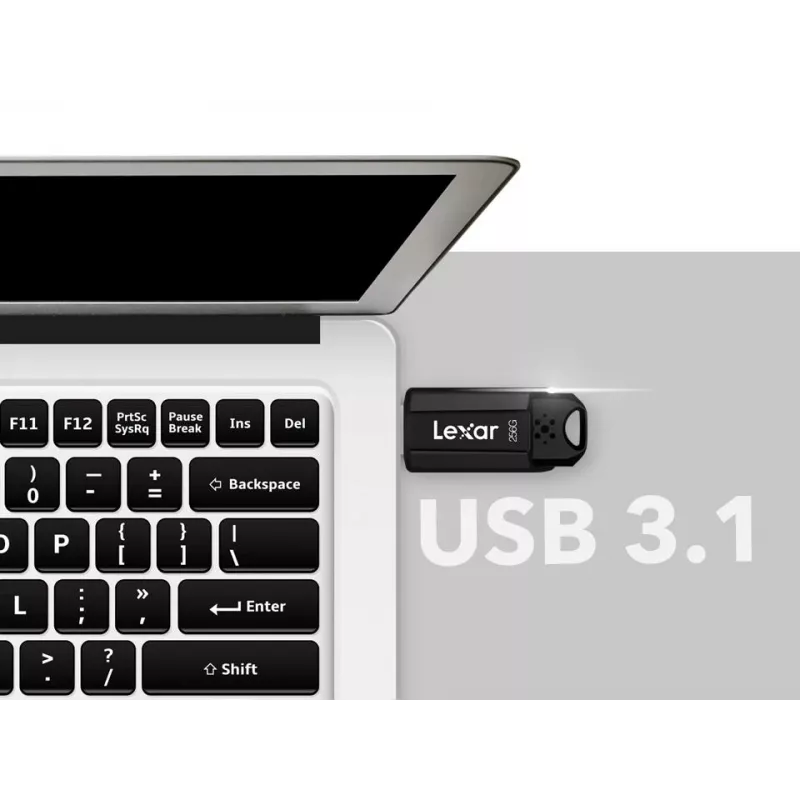 USB atmintukas Lexar JumpDrive S80 256 GB, USB Type-A, USB 3.2 Gen 1, juodas, 20 g