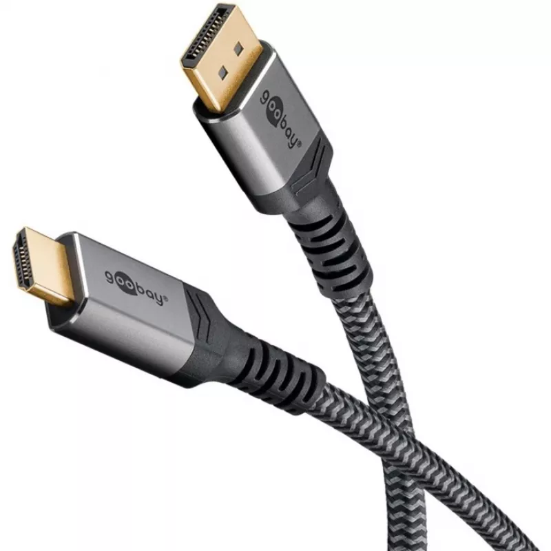 Goobay 65271 vaizdo kabelis-adapteris 5 m DisplayPort HDMI pilkas (65271)