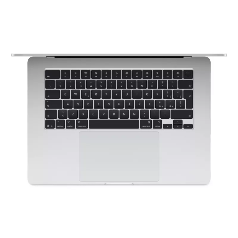 „MacBook Air 15“, sidabrinis, M4 (10 branduolių CPU / 10 branduolių GPU), 16 GB, 512 GB, vokiška klaviatūra, 35 W dvigubas USB-C maitinimo adapteris, MW1H3D/A
