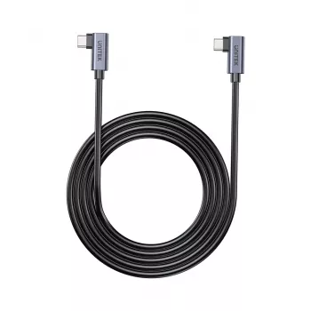 USB-C laidas Unitek C14147ABK01 90°–90° PD 100W 0,5 m, kampuotas į kampuotą, juodas