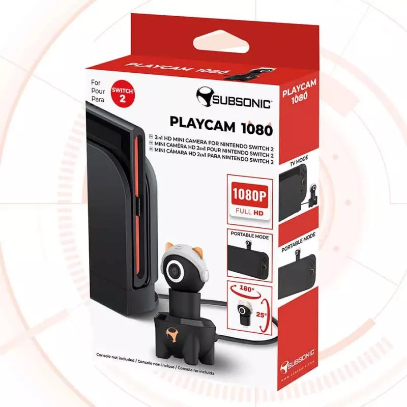 Subsonic Playcam 1080 2in1 HD Mini Camera For Nintendo Switch 2 Raudona