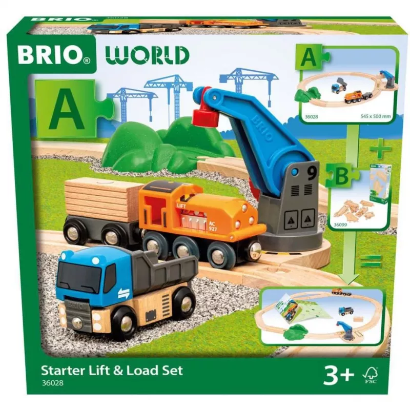 Brio World Krovininio Traukinio Starterio Rinkinys su Kranu