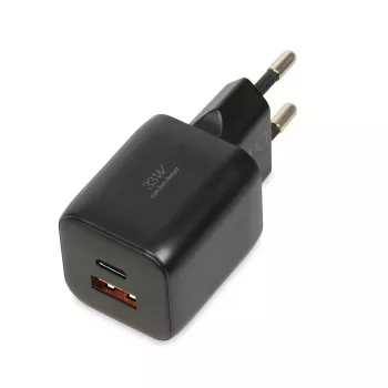 Išorinis maitinimo adapteris IBOX ILUC42B 12V 2A, 33W, USB-A + USB-C PD3.0, QuickCharge 3.0, universalus